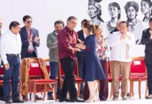 Gobernador Américo Villarreal acompaño a la presidenta Sheinbaum en celebración de 7 años de la 4T