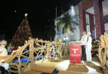 Américo y María encabezan desfile navideño y encendido del pino