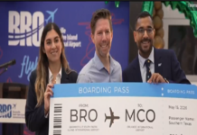 Aeropuerto de Brownsville-South Padre Island abre nueva ruta aérea con Orlando