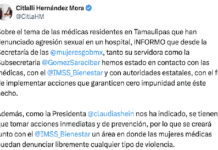 Da seguimiento Secretaría de las Mujeres de México a caso de residentes del Hospital Infantil