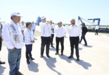 Supervisan obras de urbanización en Puerto del Norte en Matamoros