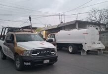 Resguardan camión tipo pipa por presunta implicación en destrucción de equipos de monitoreo