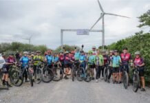 Realizan rodada ciclista por el Día Mundial del Viento