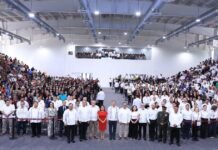 Gobernador Américo Villarreal entrega gimnasio-auditorio al Tec Victoria