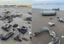 Implementan operativo en Playa Bagdad para detectar desechos de Starship