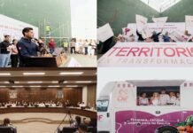Dan banderazo de arranque a la rehabilitación de las Canchas del Cambio